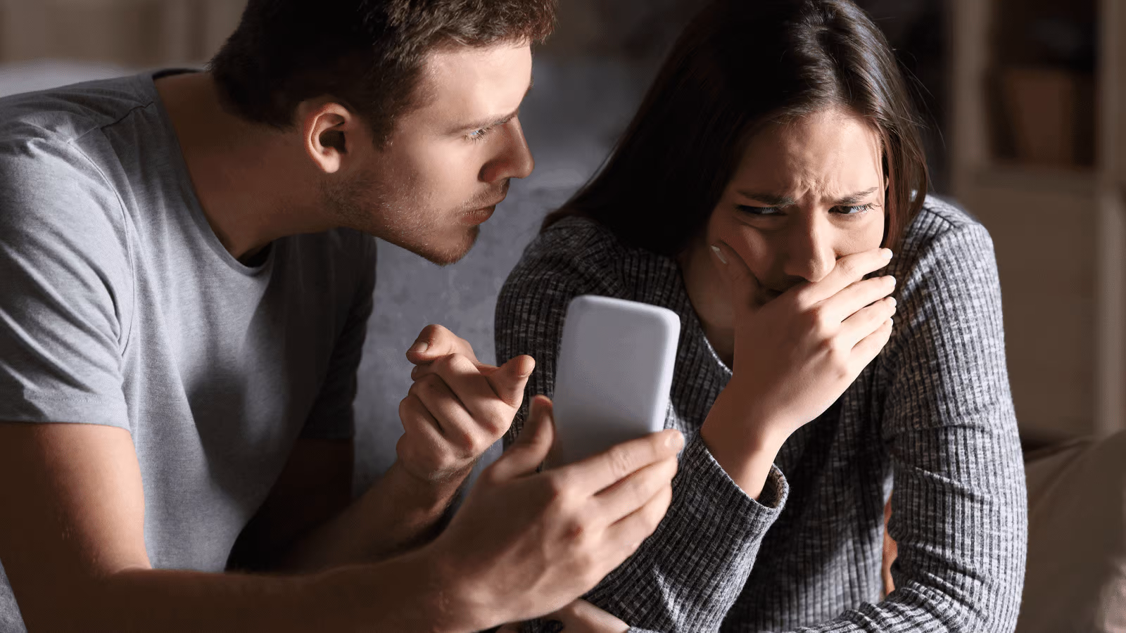 A man who's found out his partner is cheating on him via text messages.
